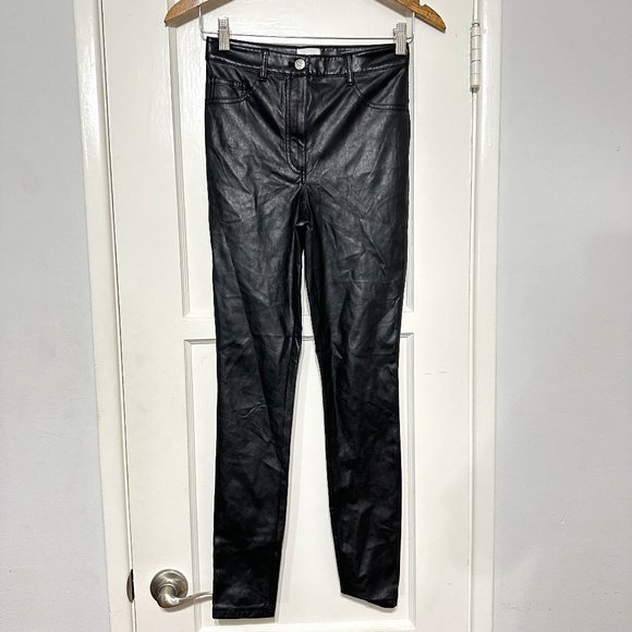 ARITZIA WILFRED FREE Adrienne Faux Vegan Leather Skinny Pant Size‎ 2 - Picture 2 of 9